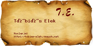 Tóbiás Elek névjegykártya