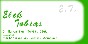 elek tobias business card